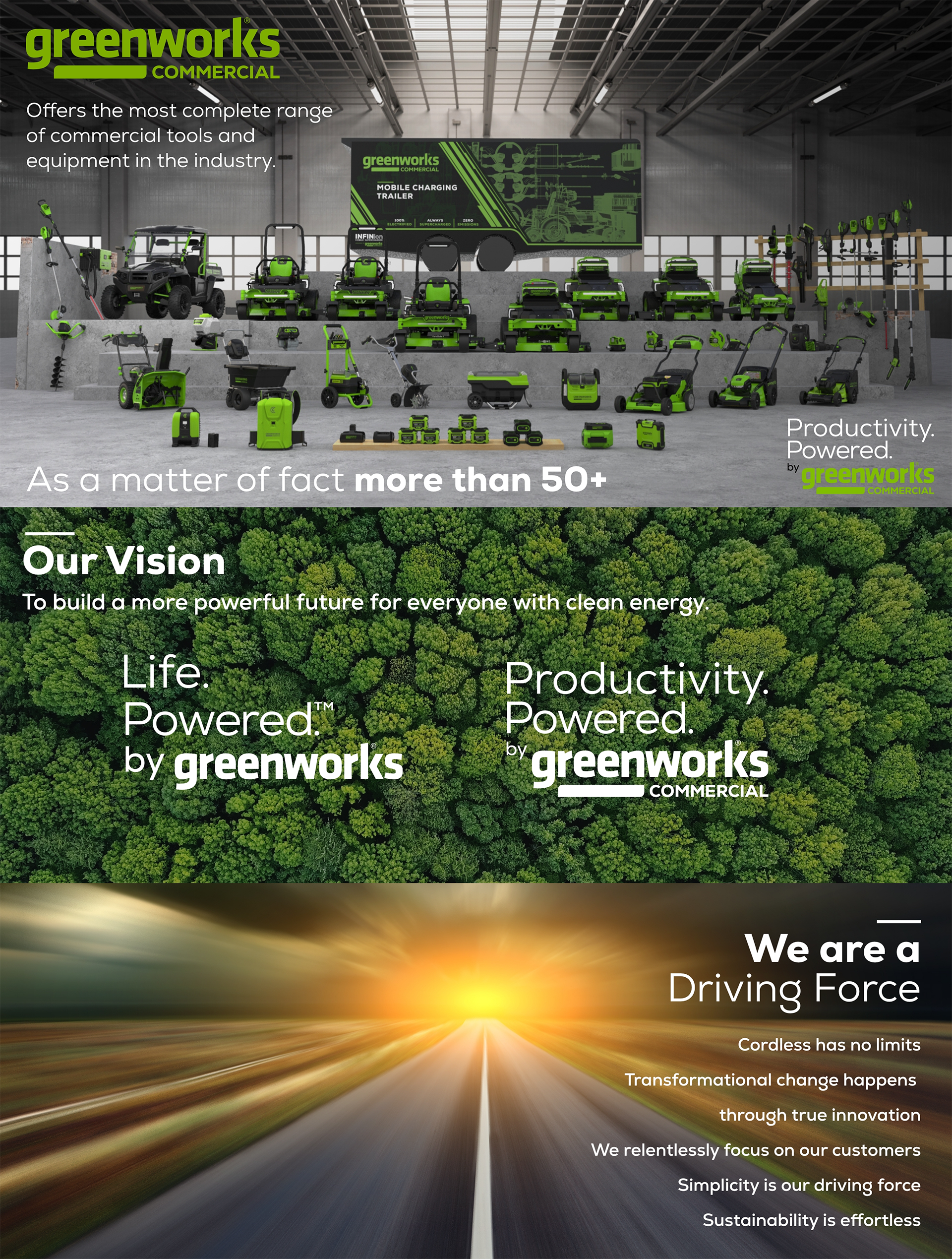 GREENWORKS® Commercial complete range.